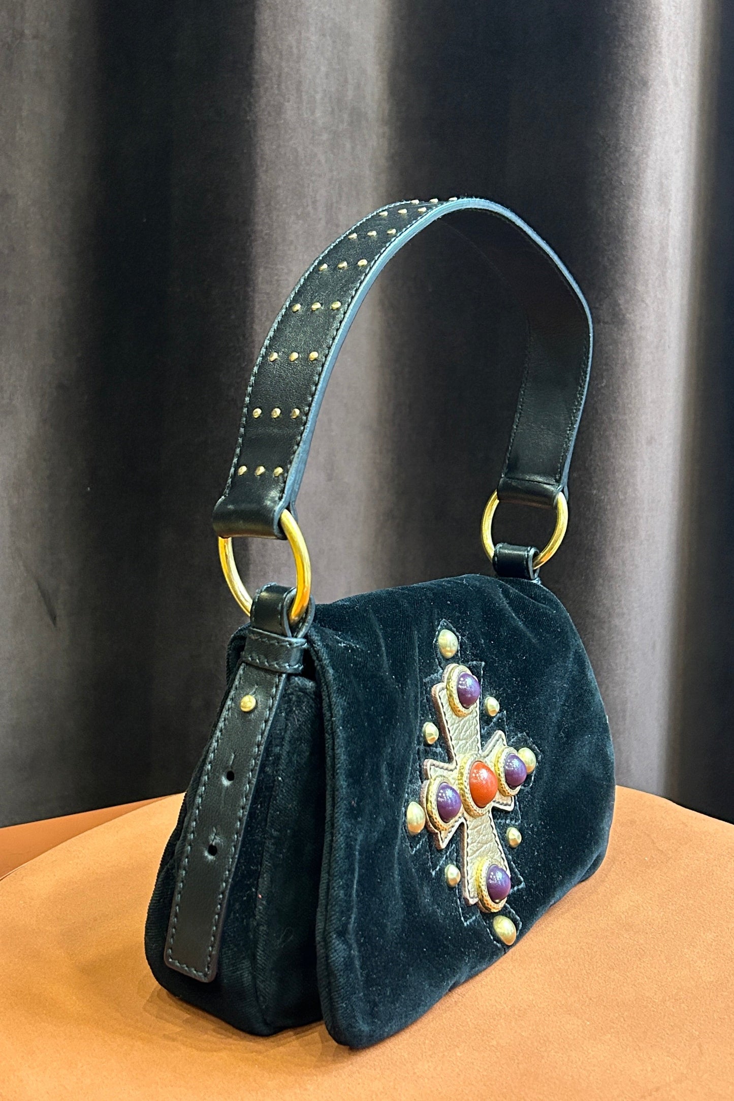 Yves Saint Laurent Velvet Black Bag