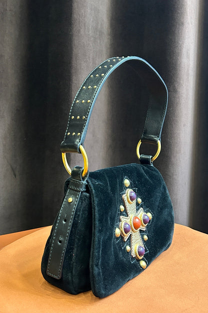 Yves Saint Laurent Velvet Black Bag