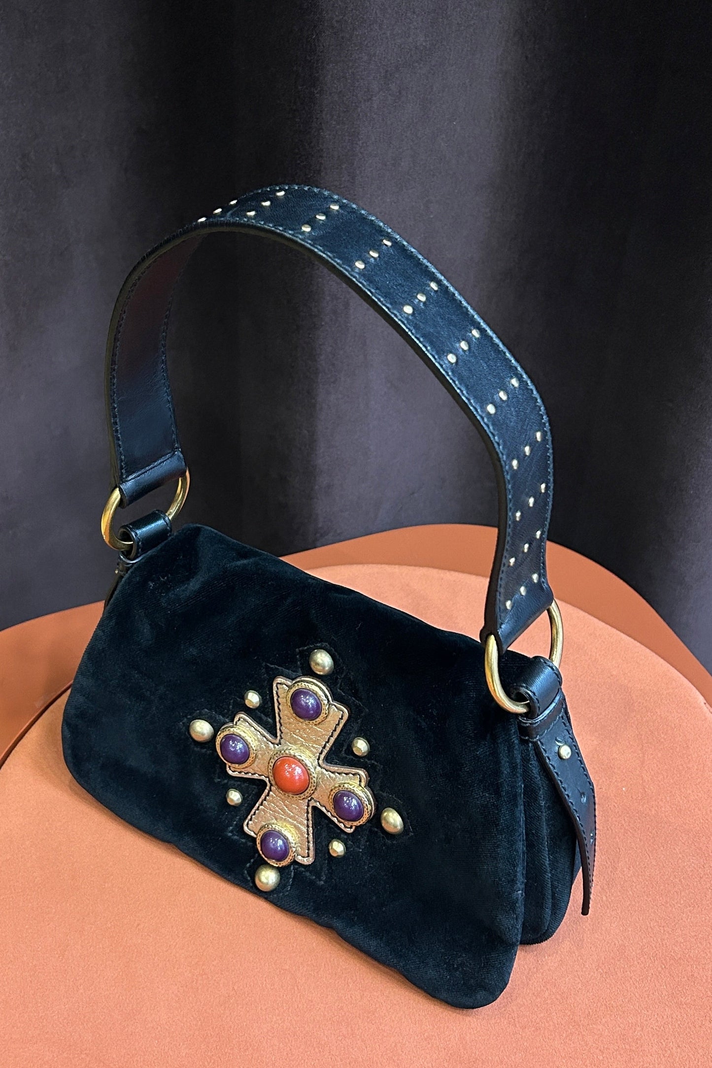 Yves Saint Laurent Velvet Black Bag