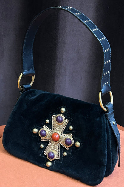 Yves Saint Laurent Velvet Black Bag