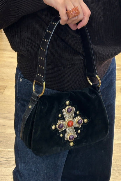 Yves Saint Laurent Velvet Black Bag