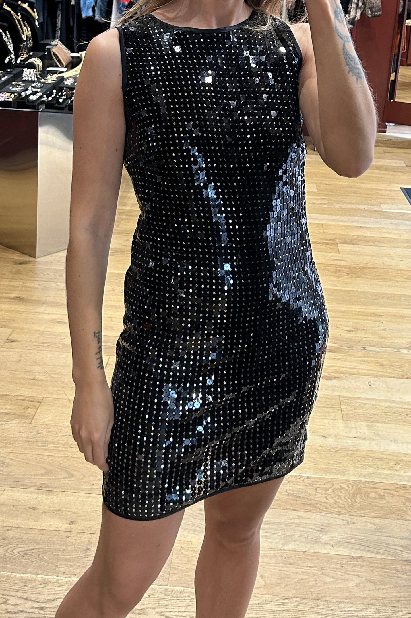 Vintage Paola Frani Black Sequin Dress