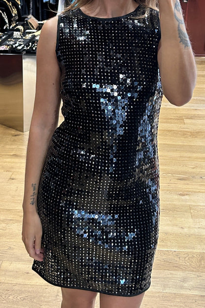 Vintage Paola Frani Black Sequin Dress