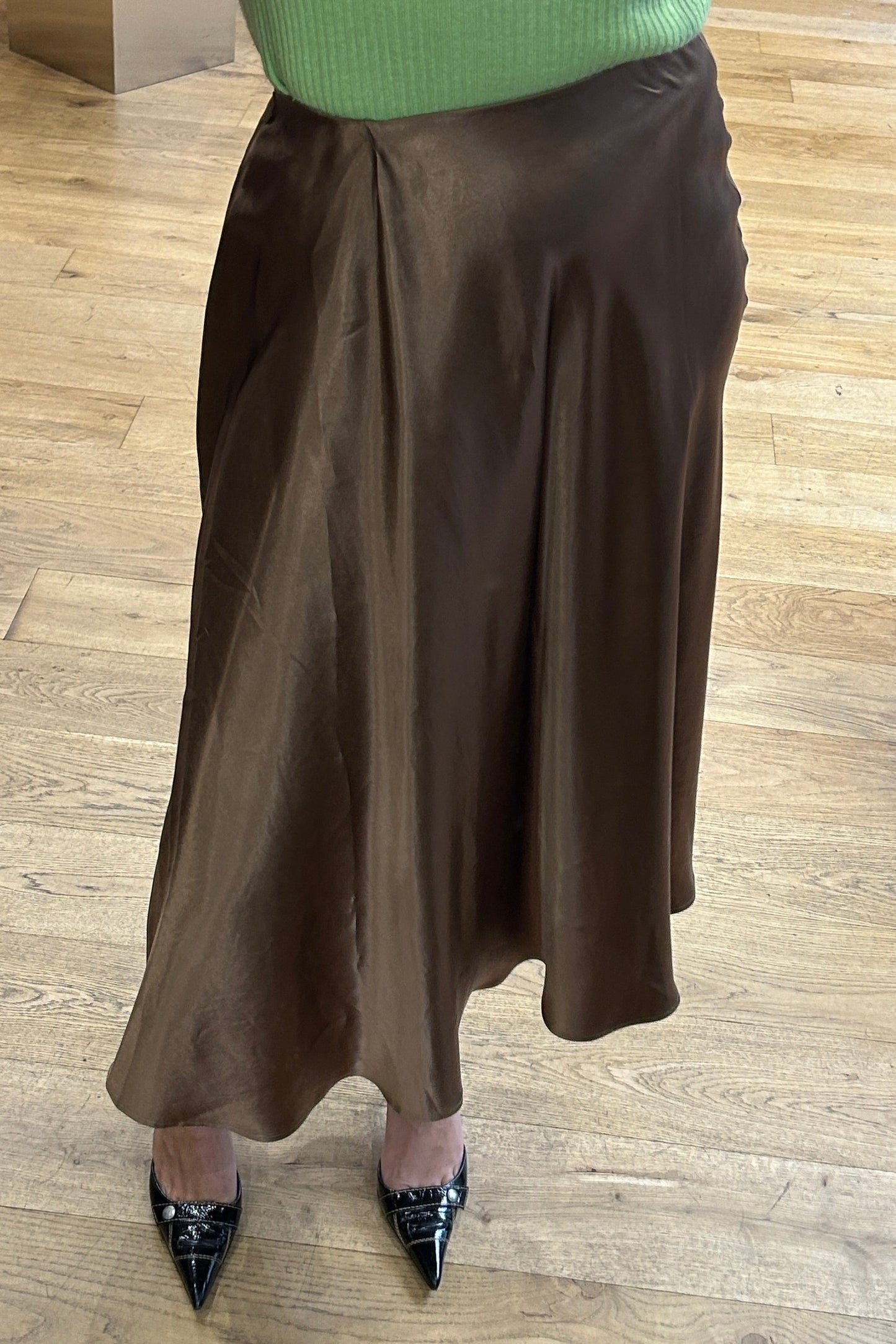 Max Mara Golden Silk Midi Skirt