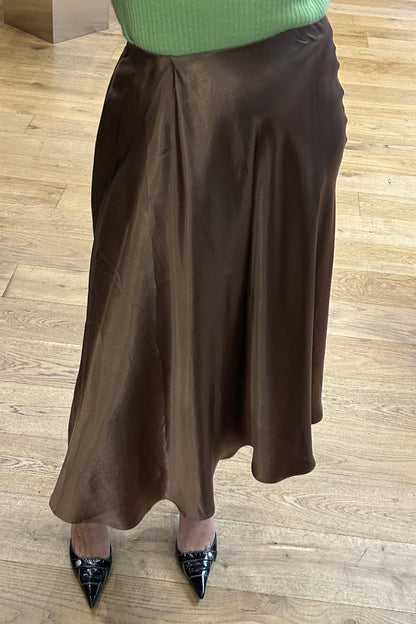 Max Mara Golden Silk Midi Skirt