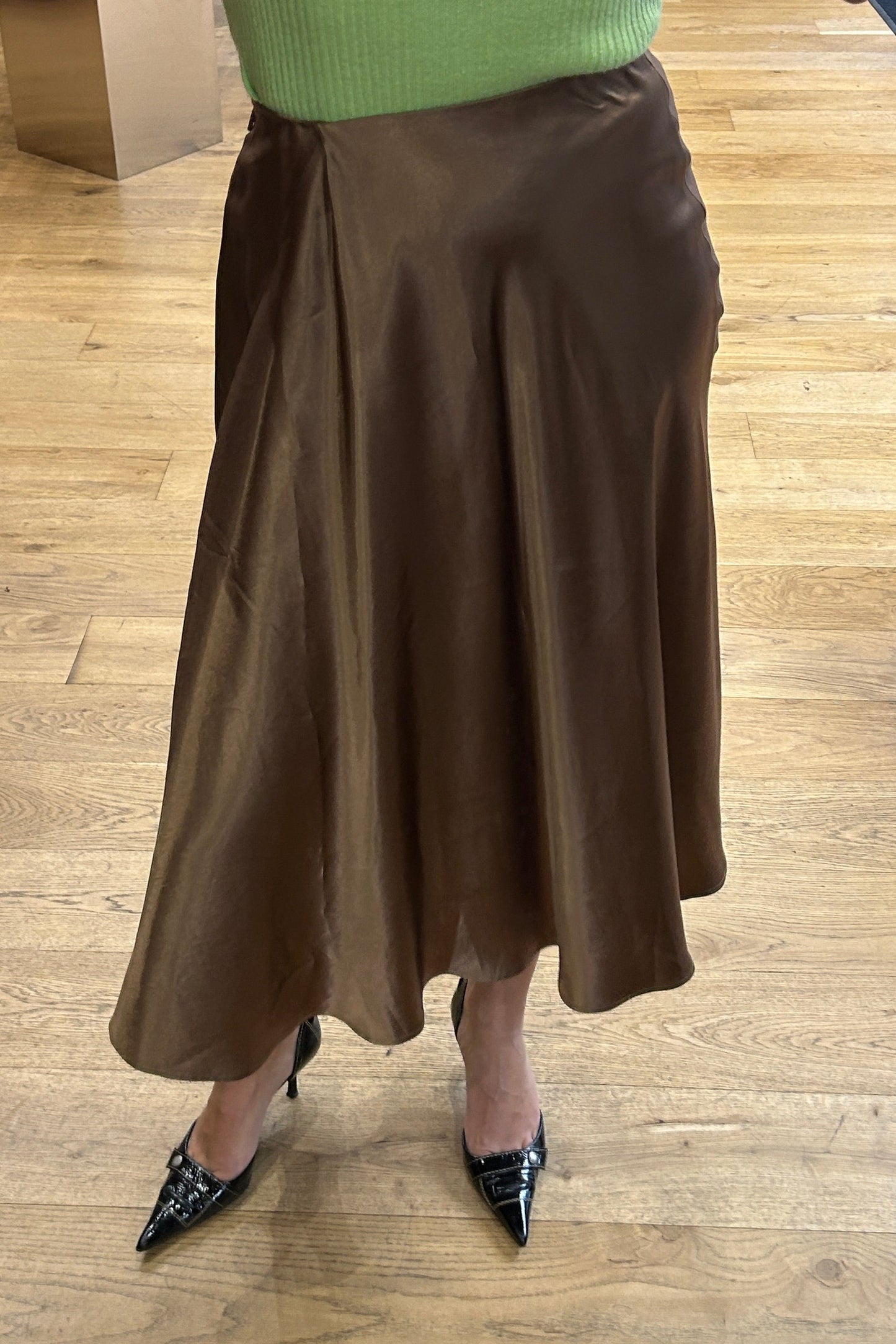 Max Mara Golden Silk Midi Skirt