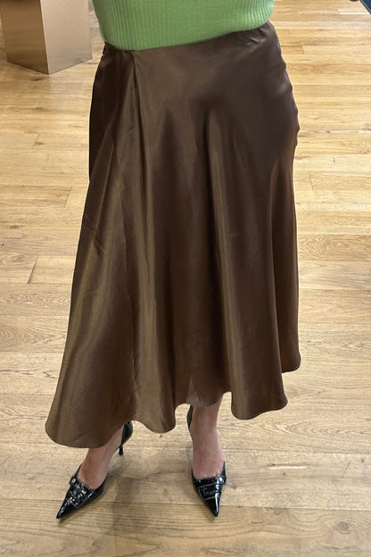 Max Mara Golden Silk Midi Skirt