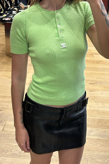 Courrèges 1970s Green Knit Top