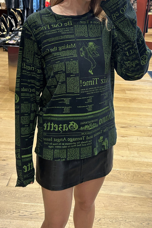 John Galliano Newspaper Print Top