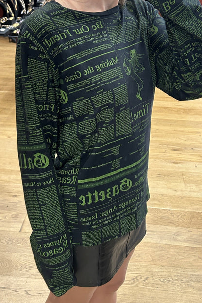 John Galliano Newspaper Print Top