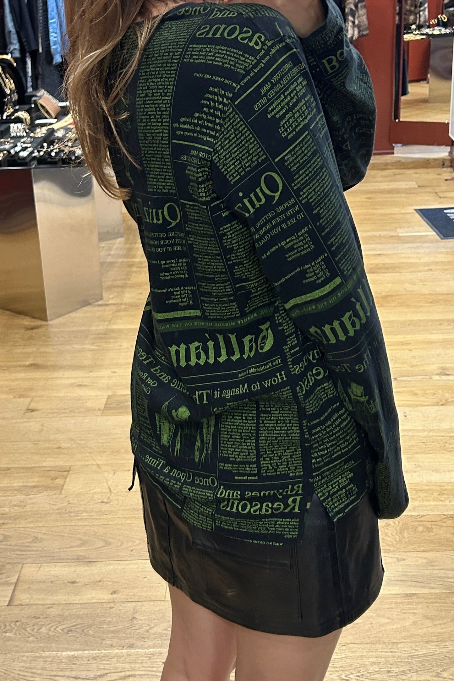 John Galliano Newspaper Print Top