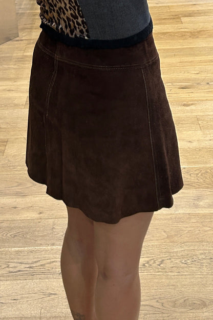 Vintage 1970s Brown Suede Skirt