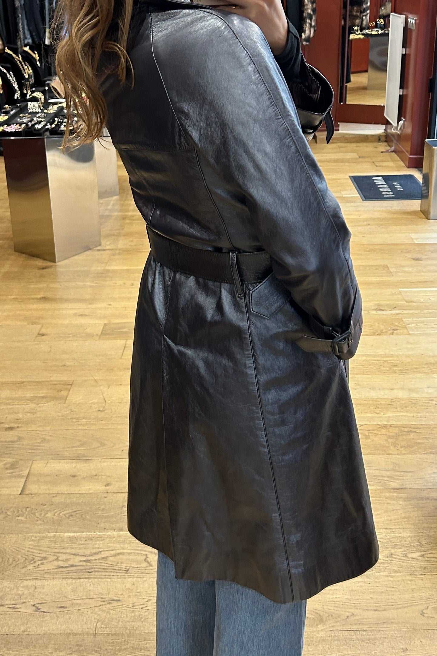 Silver-Grey Belted Trench Coat – Prada