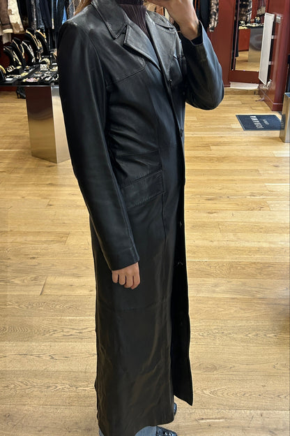 Black Long Leather Coat – Redskins