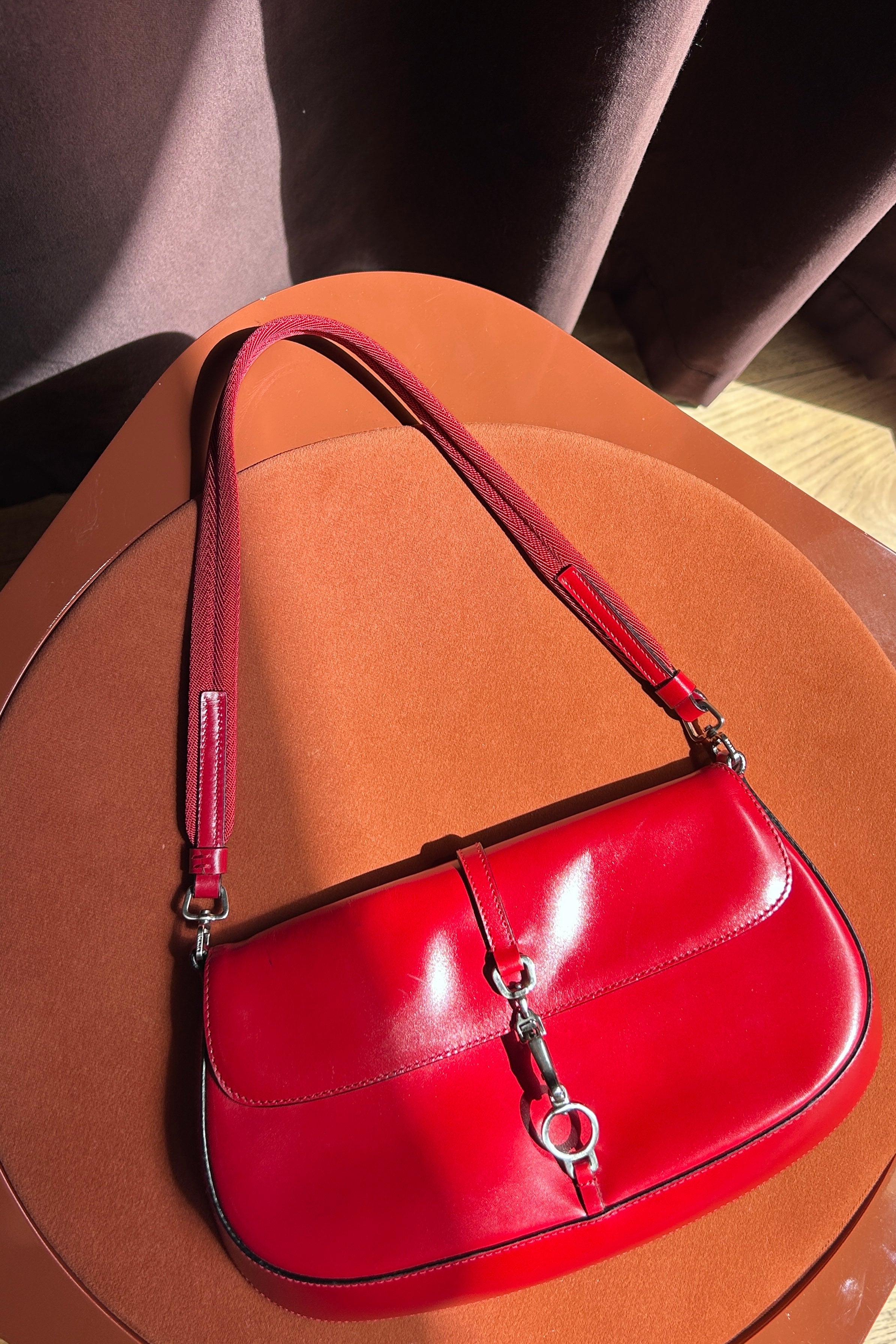 Vintage Prada Cleo Red Leather Shoulder Bag – Authentic – Amarsi Paris