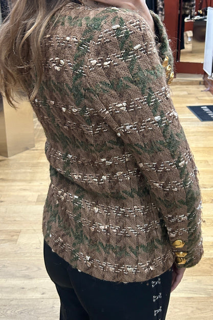Vintage Balenciaga Brown and Green Tweed Jacket