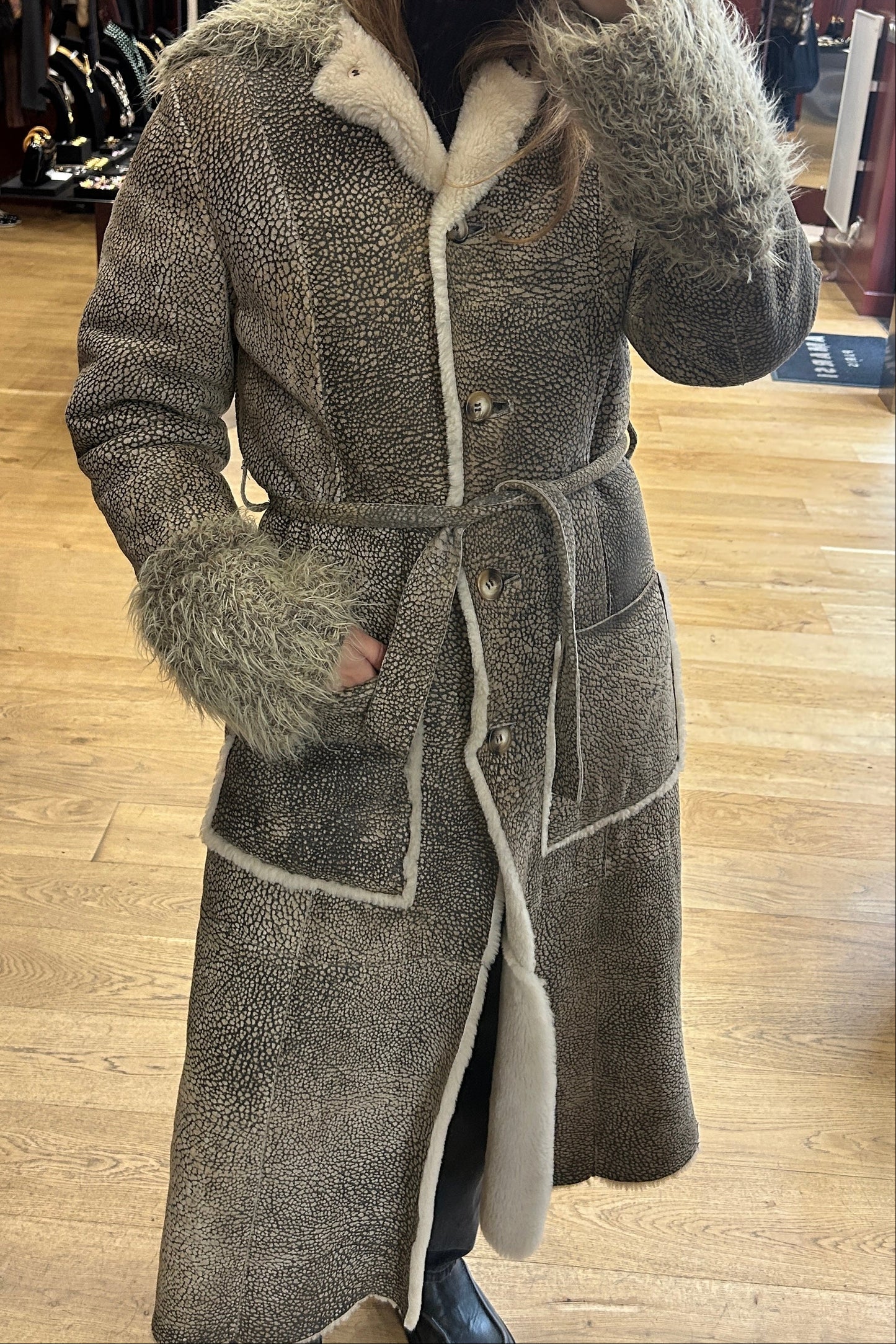 Vintage Marlboro Classic Sheepskin and Leather Coat