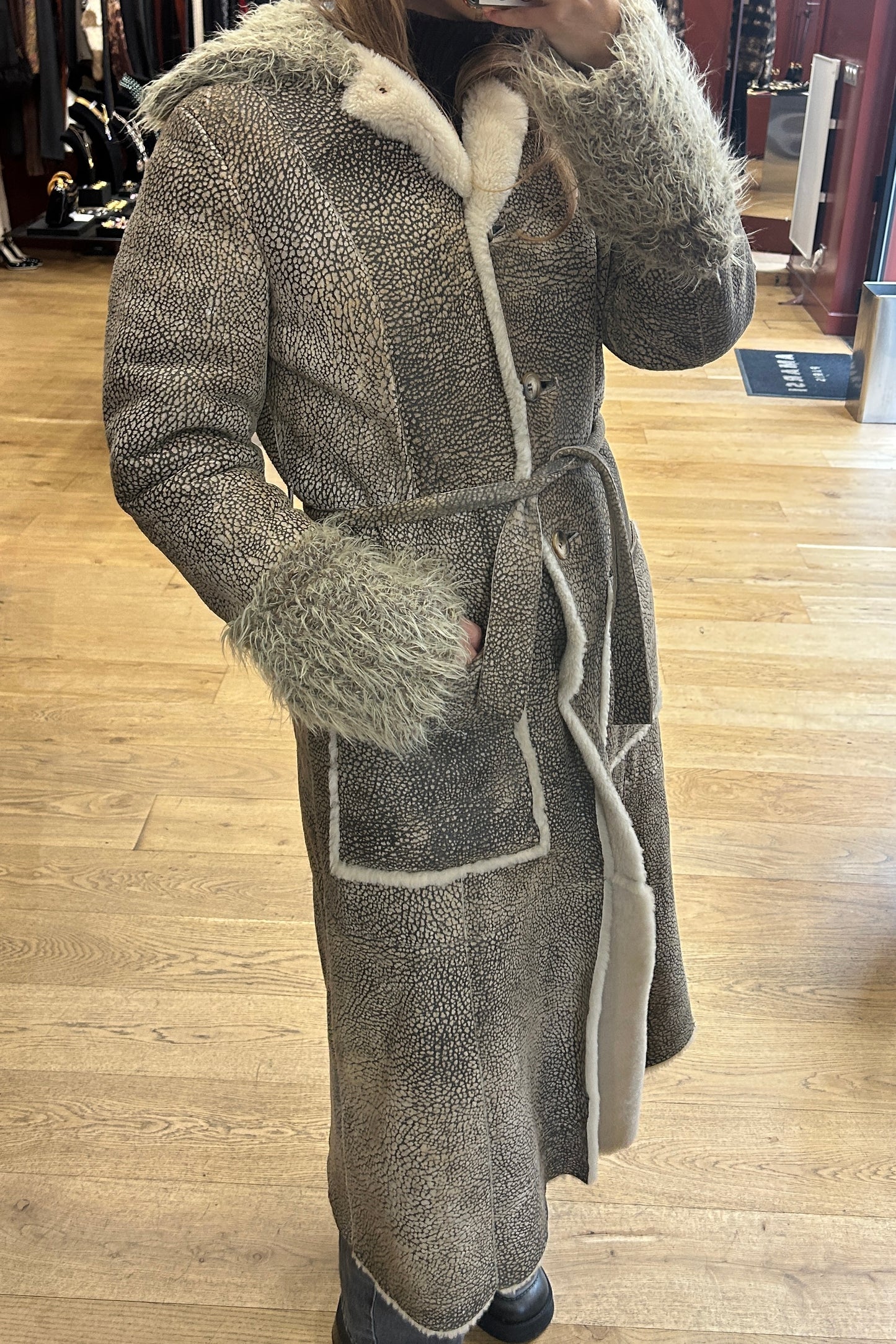 Vintage Marlboro Classic Sheepskin and Leather Coat