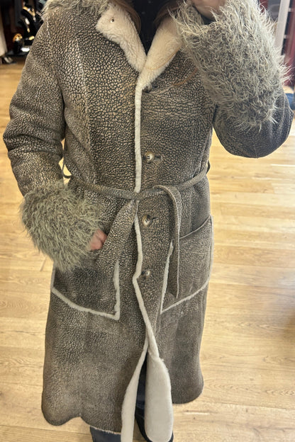 Vintage Marlboro Classic Sheepskin and Leather Coat