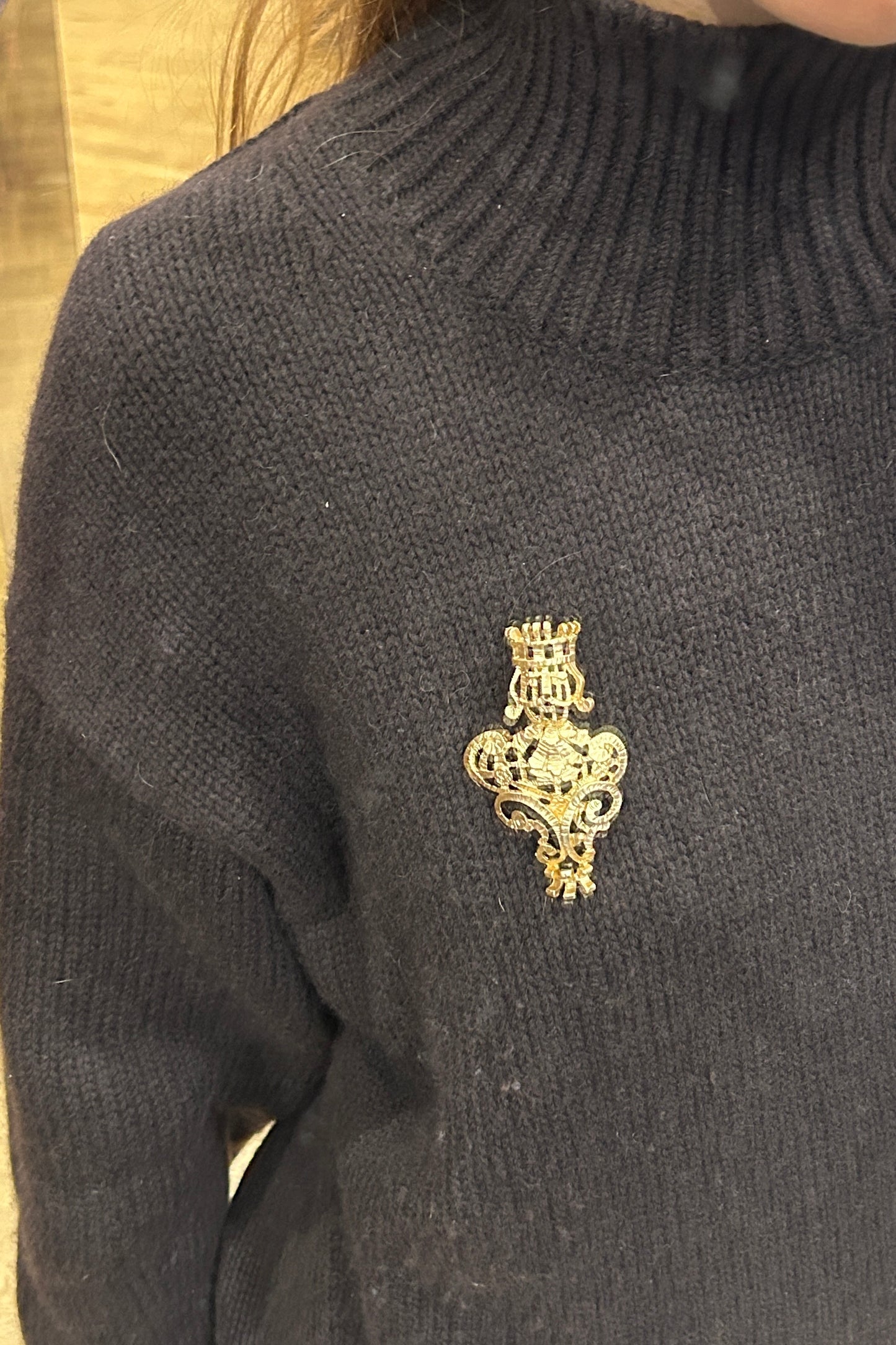 Vintage Silver-Tone King-Shaped Brooch