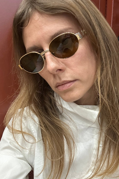 Vintage Moschino & Persol Oval Sunglasses – Brown