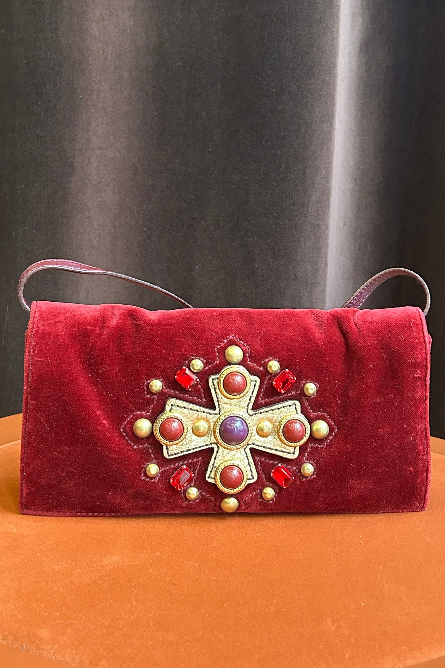 Yves Saint Laurent Burgundy Velvet Bag