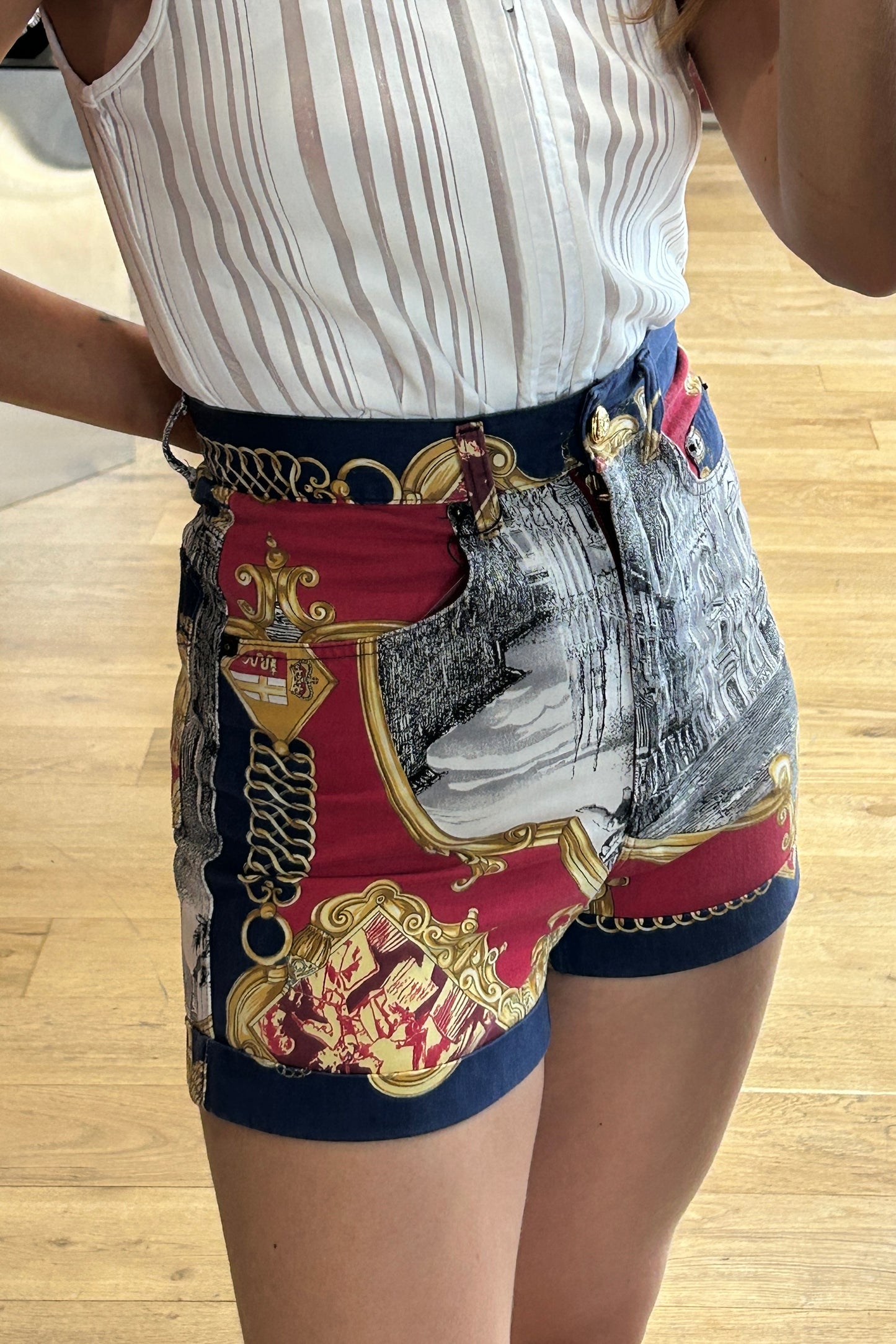 Vintage Moschino Jeans Baroque Print Duomo di Milano