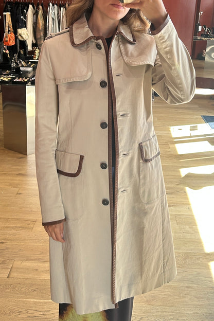 Prada Beige Fitted Trench Coat