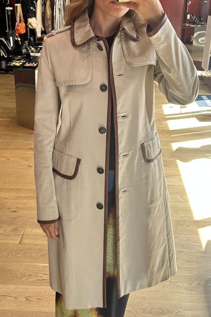 Prada Beige Fitted Trench Coat