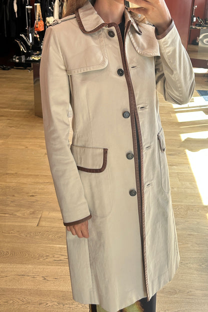 Prada Beige Fitted Trench Coat