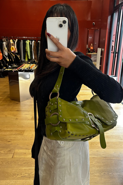 Vintage Jimmy Choo Green Leather Bag