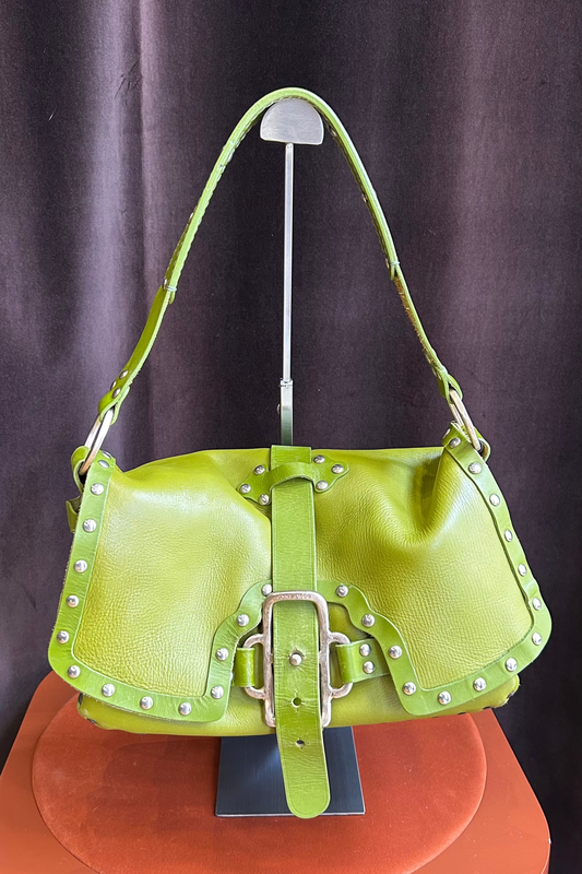 Vintage Jimmy Choo Green Leather Bag