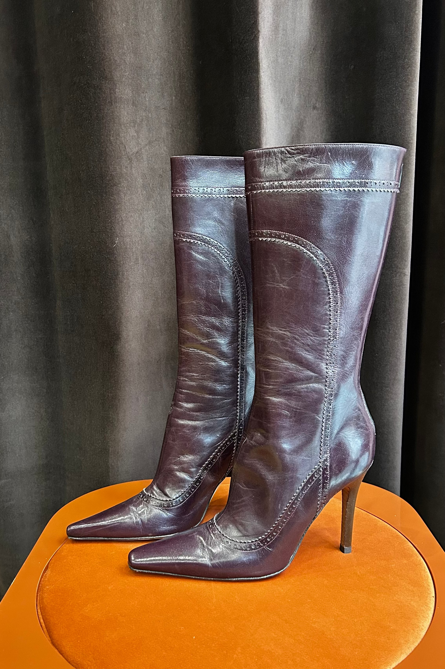 Jimmy Choo Violet Leather High-Heel Boots