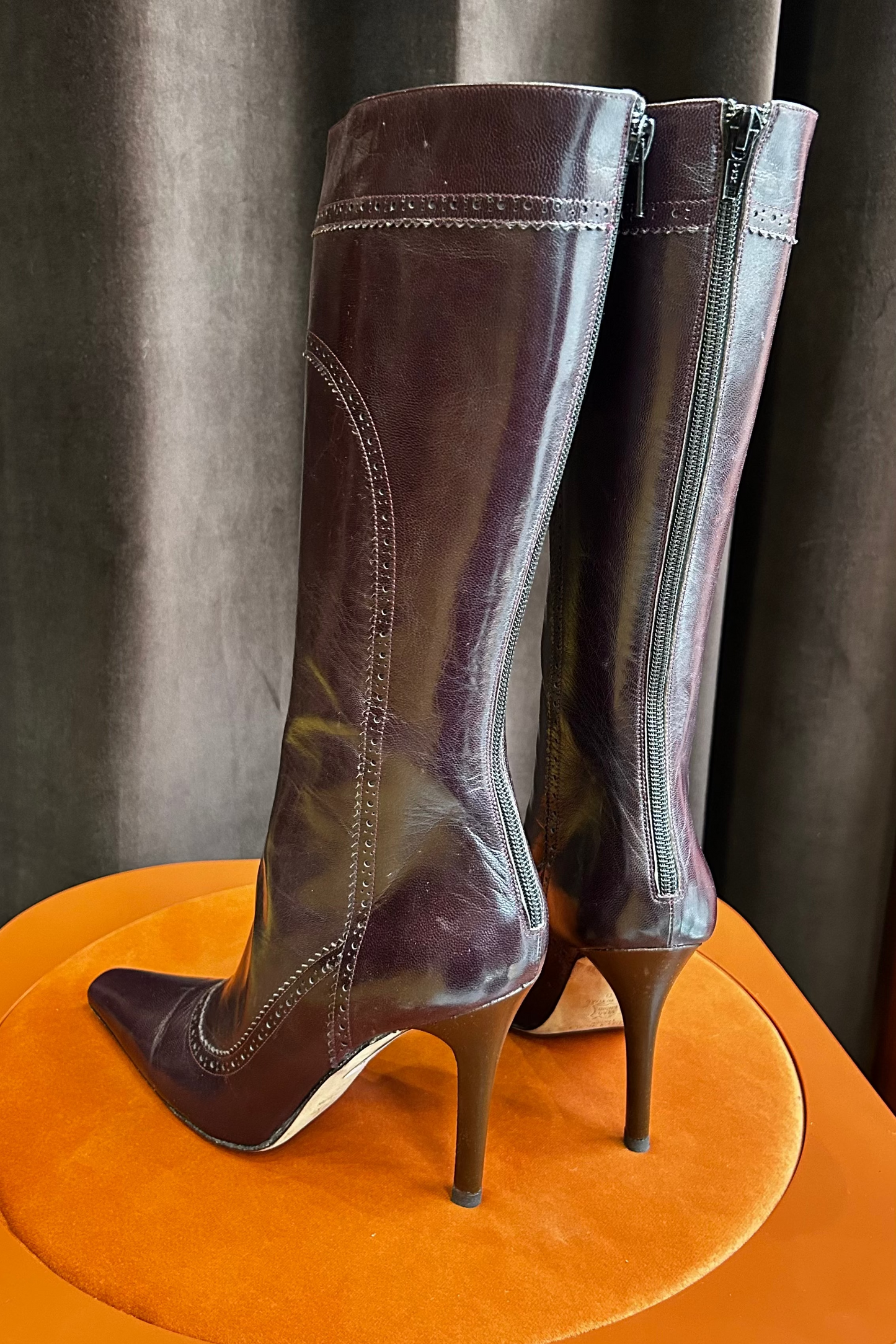 Jimmy Choo Violet Leather High-Heel Boots