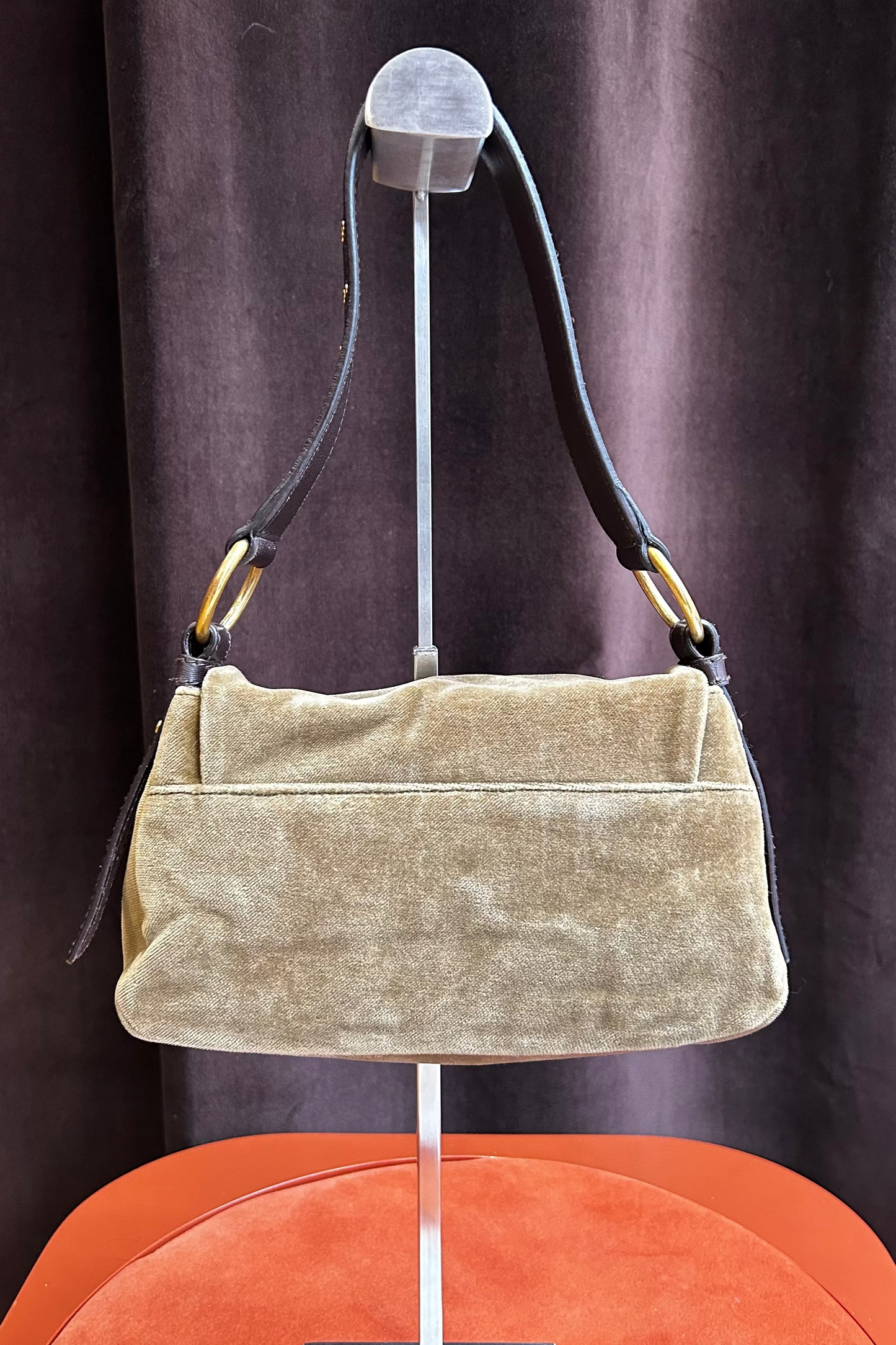 Yves Saint Laurent Velvet Khaki Bag