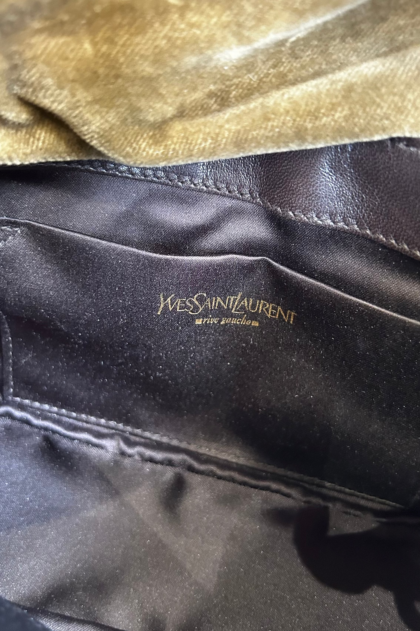Yves Saint Laurent Velvet Khaki Bag