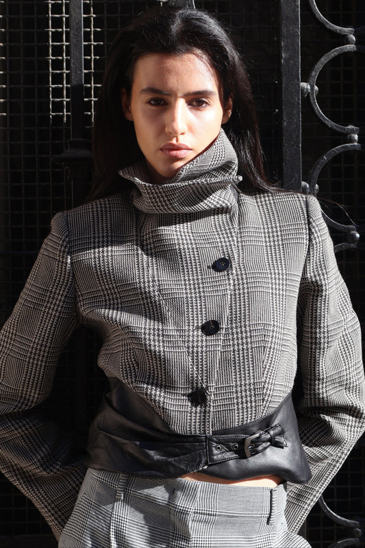 Vintage Armani Wool Leather Jacket – Prince of Wales