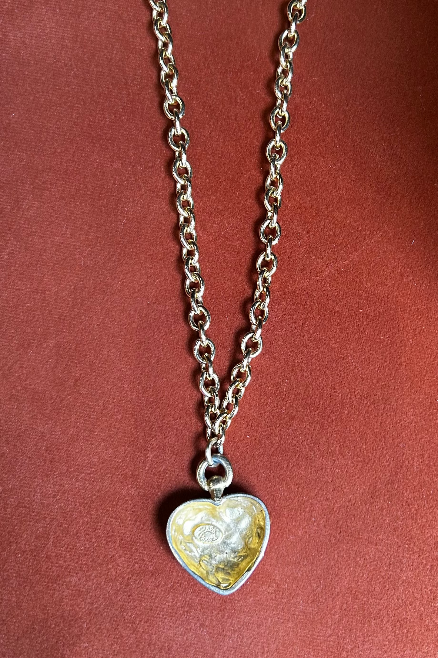 Vintage Bala Boosté Gold Heart Chain Necklace