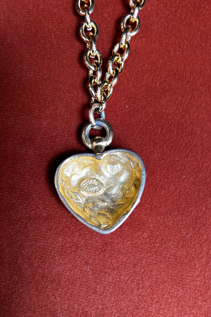 Vintage Bala Boosté Gold Heart Chain Necklace