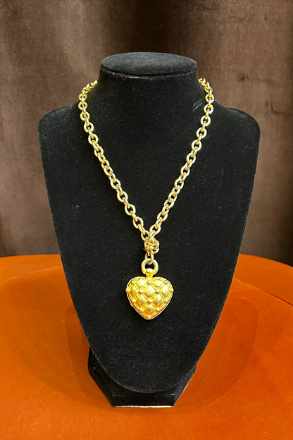 Vintage Bala Boosté Gold Heart Chain Necklace