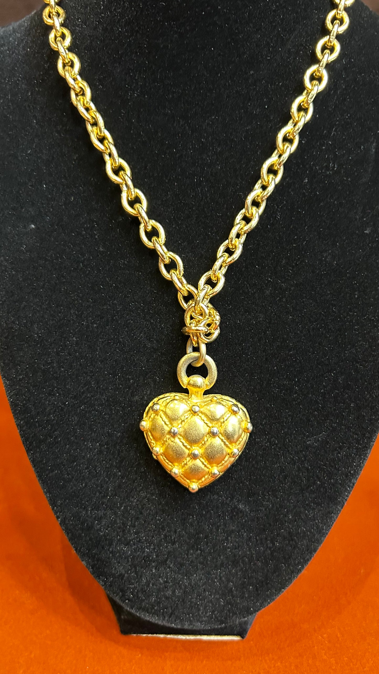 Vintage Bala Boosté Gold Heart Chain Necklace