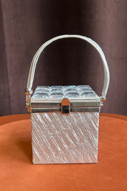 Vintage silver-tone minaudière 90's