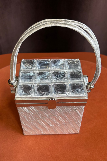 Vintage silver-tone minaudière 90's