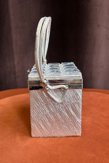 Vintage silver-tone minaudière 90's