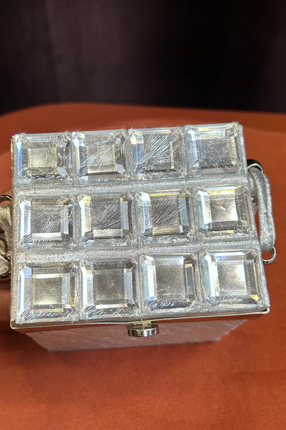 Vintage silver-tone minaudière 90's