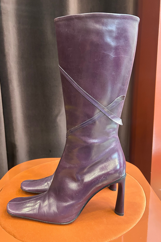 Vintage Giancarlo Paoli Purple High Leather Boots