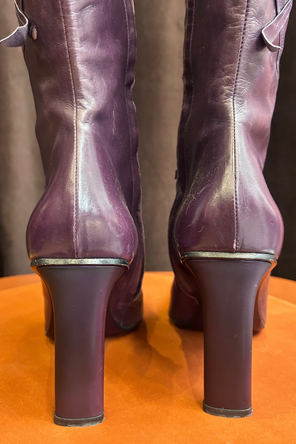 Vintage Giancarlo Paoli Purple High Leather Boots