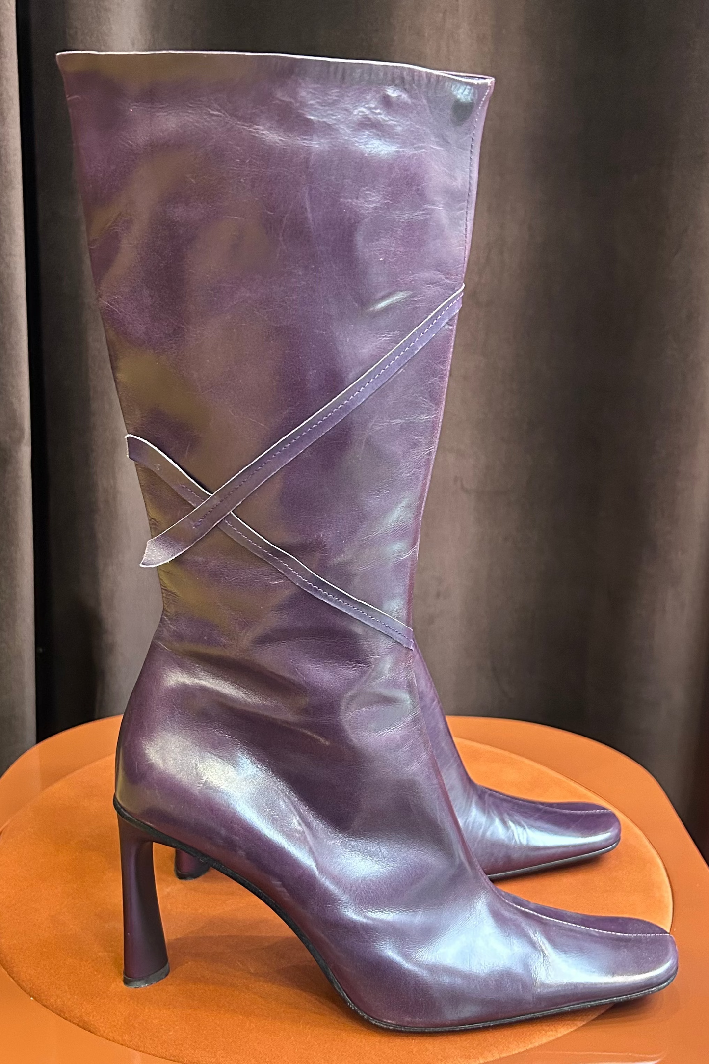 Vintage Giancarlo Paoli Purple High Leather Boots