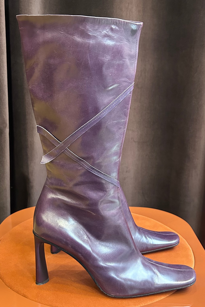 Vintage Giancarlo Paoli Purple High Leather Boots