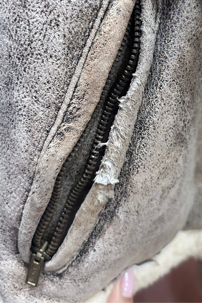 Vintage Light Brown Shearling Crop Bomber – Mac Keen